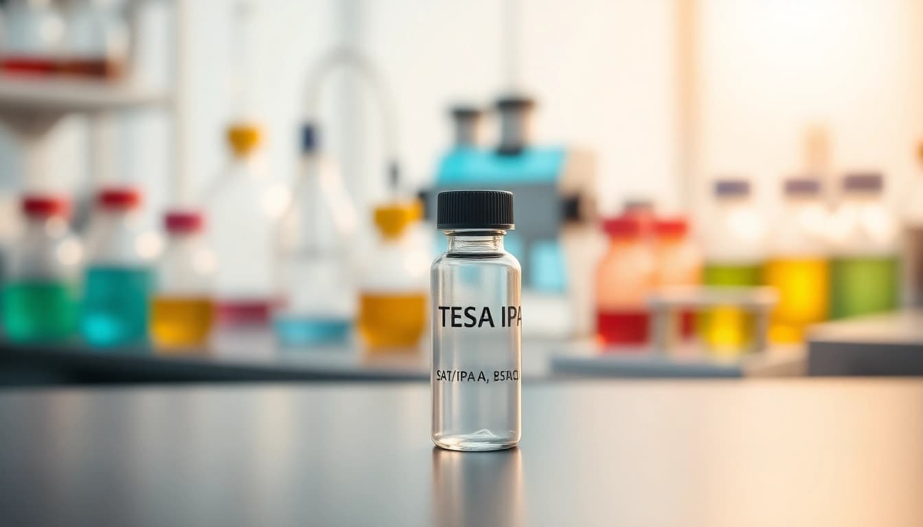 Examine the tesa/ipa blend in a professional laboratory setting featuring advanced tools.