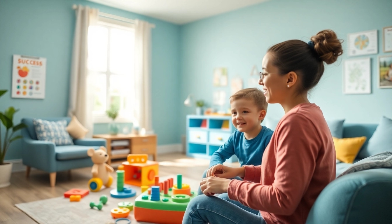 Improving skills through ABA therapy in Brighton with a child and therapist focused on interactive learning.