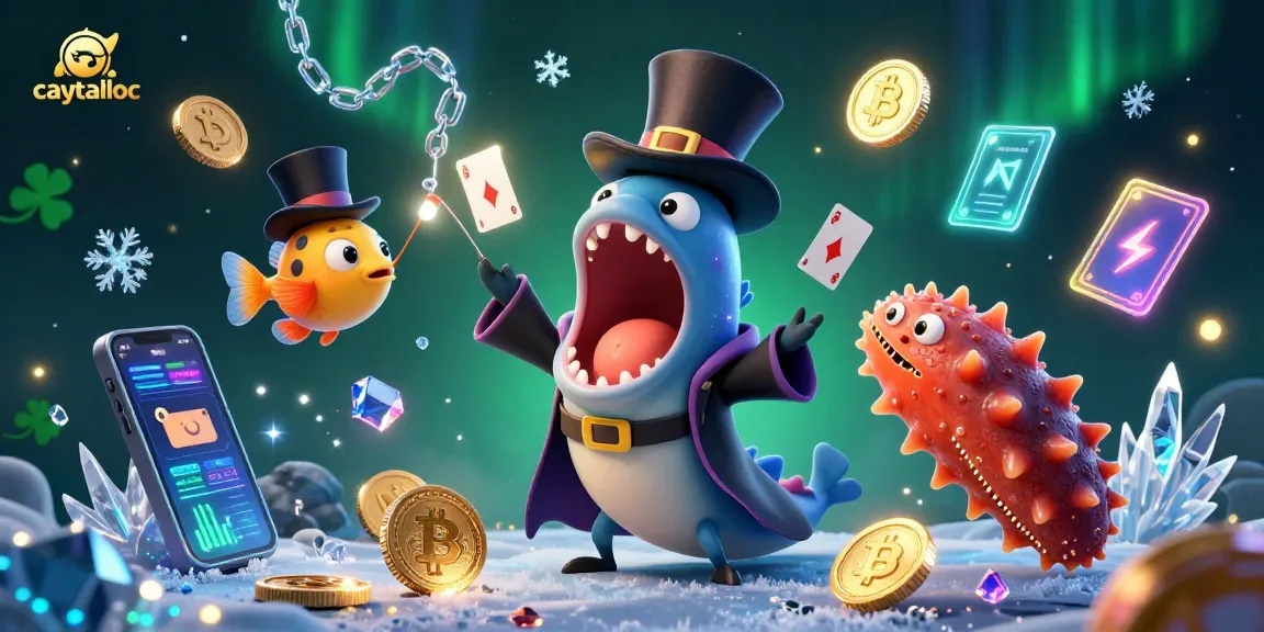 Experience caytailoc's vibrant slot gameplay with a magical underwater scene featuring unique characters and crypto elements.
