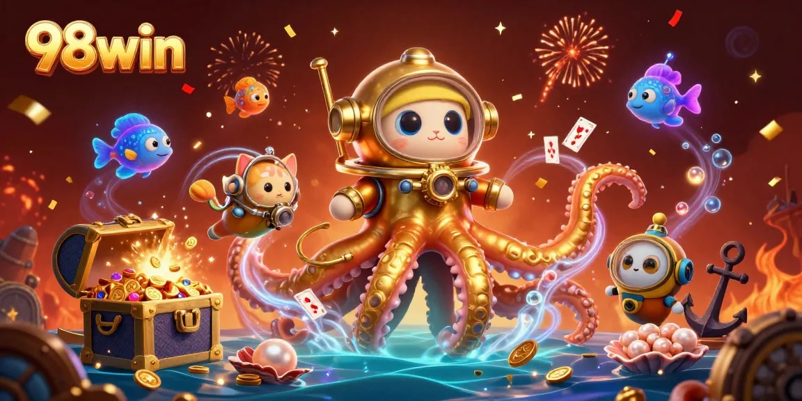 Explore 98win's exciting gaming universe with vibrant scenes featuring underwater elements.