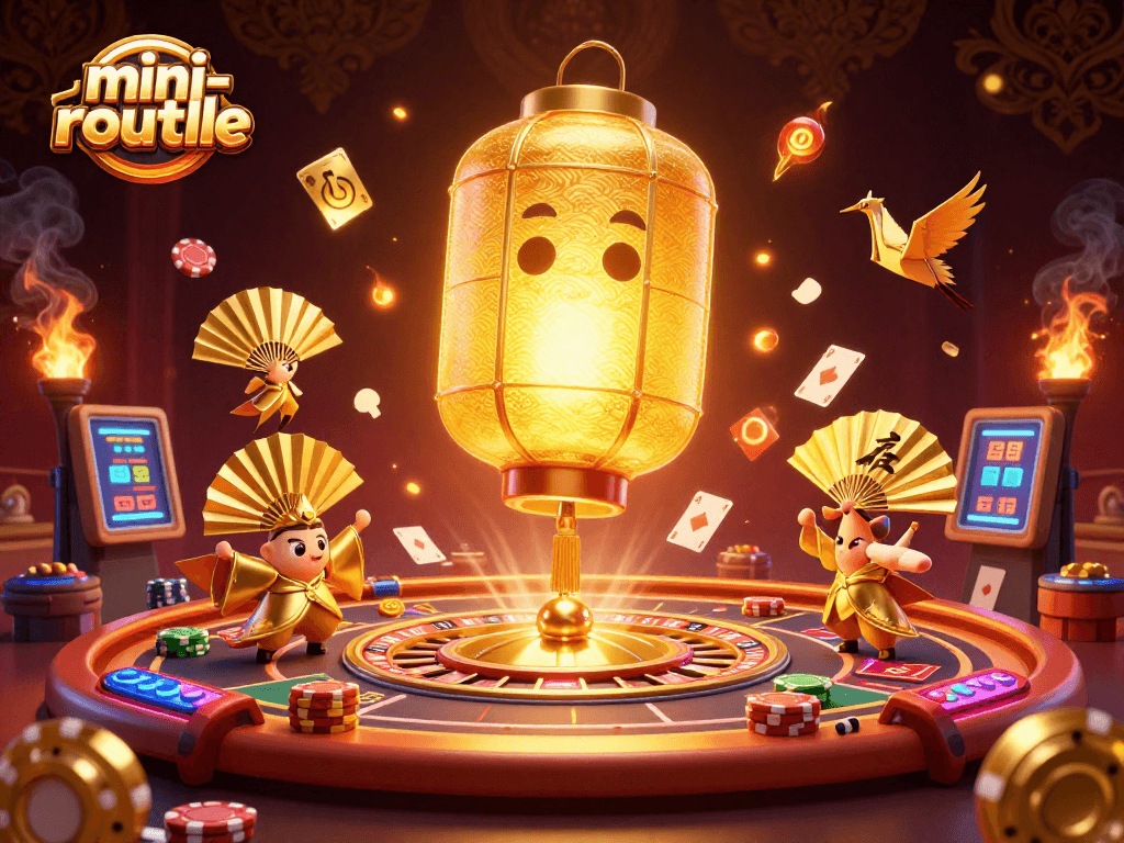 Spin and win with mini-roulette, featuring vibrant characters in a dynamic casino scene.