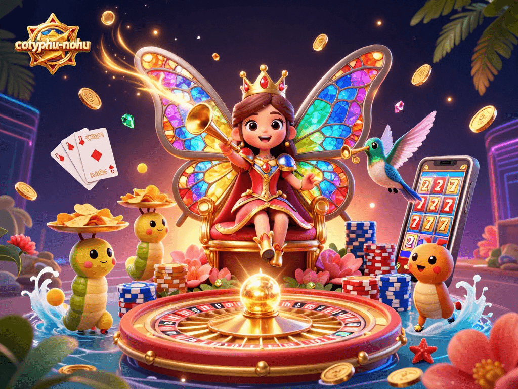 Cascading coins and vibrant characters symbolize the exciting world of cotyphu-nohu gaming.