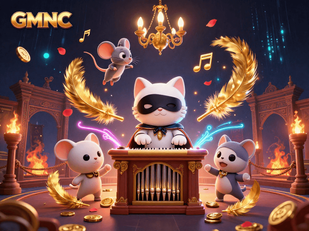 Experience GMNC magic with a casino pipe organ fantasy featuring animated characters and gambling elements.