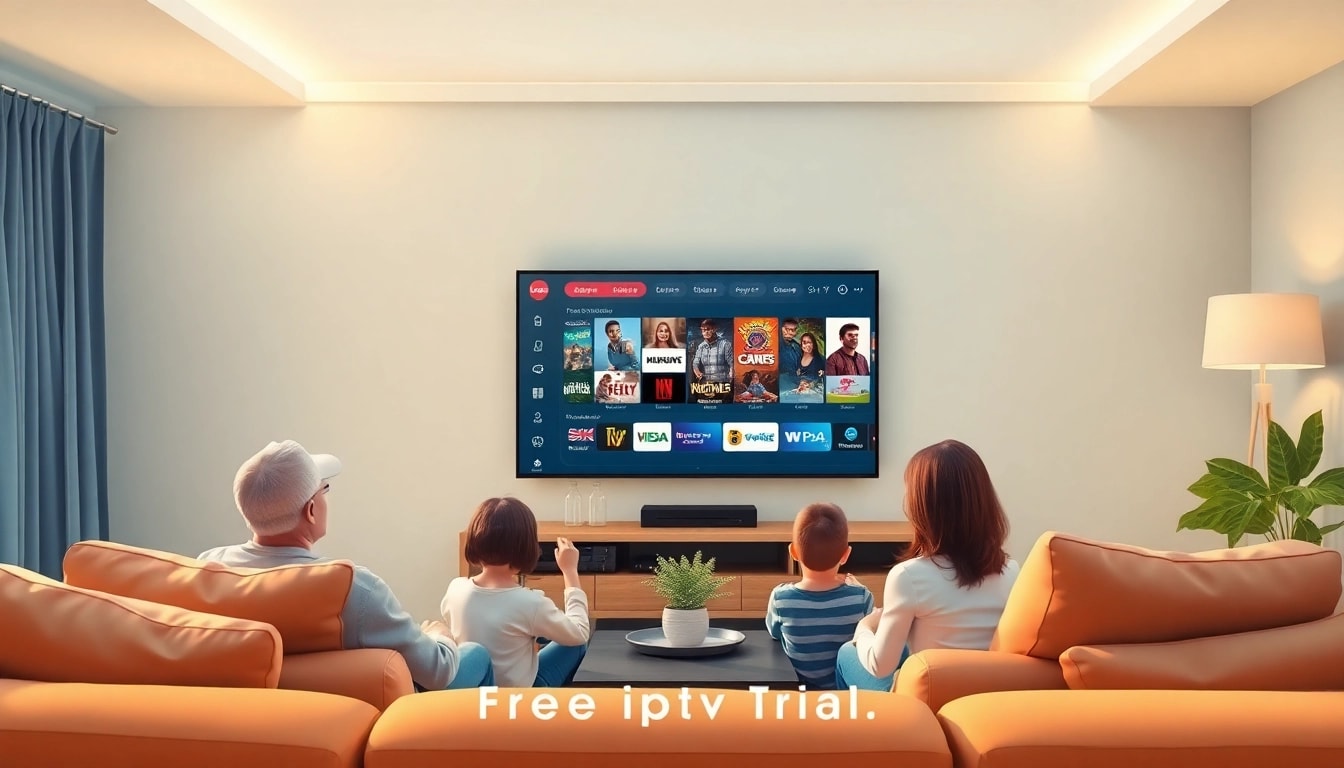Experience diverse channels with a free iptv trial on a modern TV in a cozy living room.