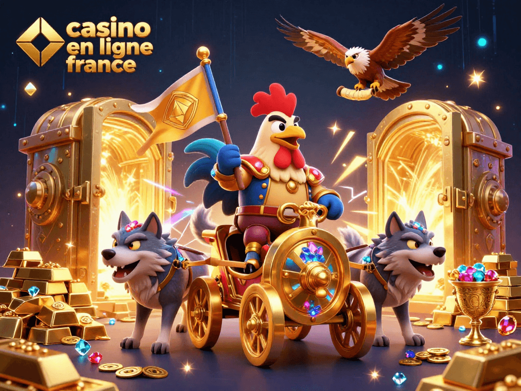 Plongez dans l'univers du casino en ligne France avec ce duel palpitant de personnages colorés et des trésors scintillants.