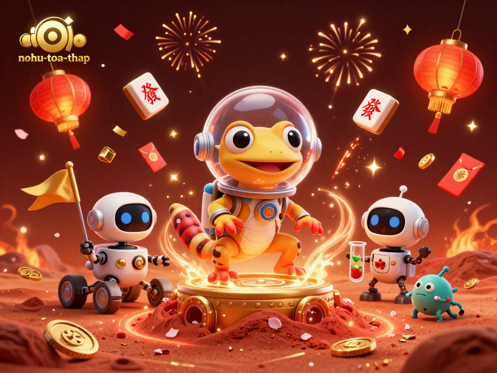 Spin and win with nohu-toa-thap in a vibrant Martian casino scene filled with treasures and excitement.