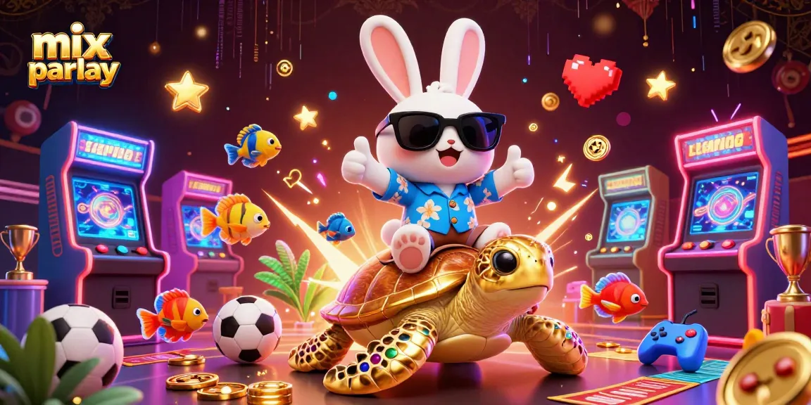 Experience thrilling mix parlay betting strategies with a cartoon lucky rabbit and golden turtle in action!