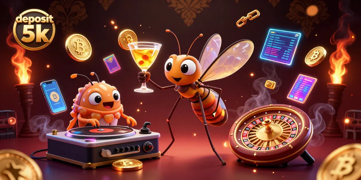 Engage players at deposit 5k with colorful crypto casino graphics and characters.