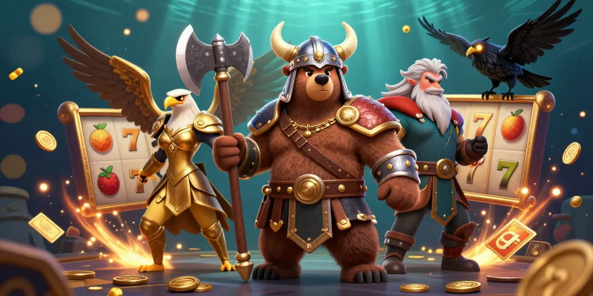 Five88 brings excitement with a Viking bear and Valkyrie in a dynamic slot game scene.