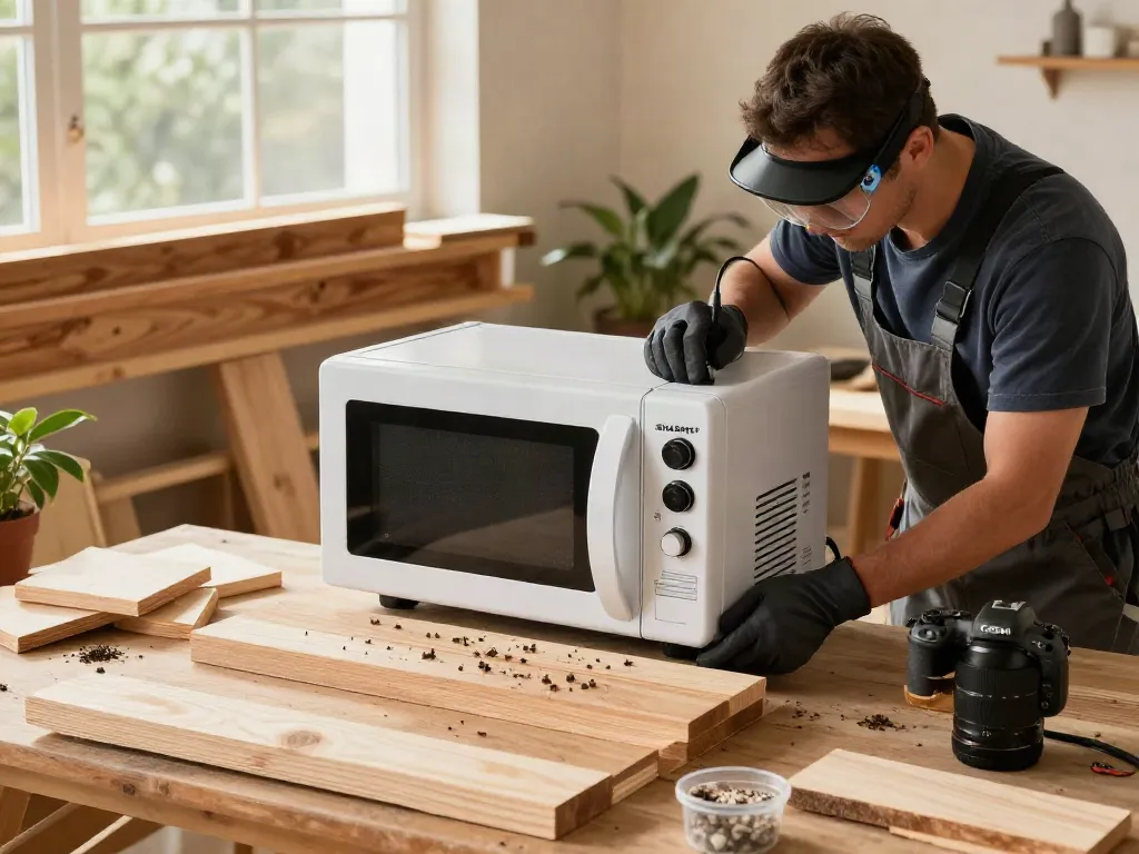 SHASHEL® equipment in use for microwave wood treatment, demonstrating effective insect elimination.