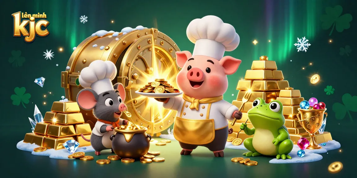 Engage with the thrilling world of Liên minh kjc as dynamic characters celebrate wealth and luck in a vibrant casino scene.