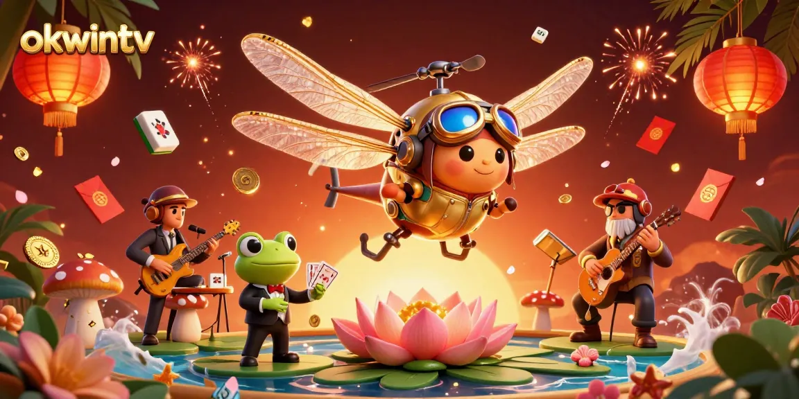 Excitingly deal at Okwintv with a frog croupier at a lily pad casino.