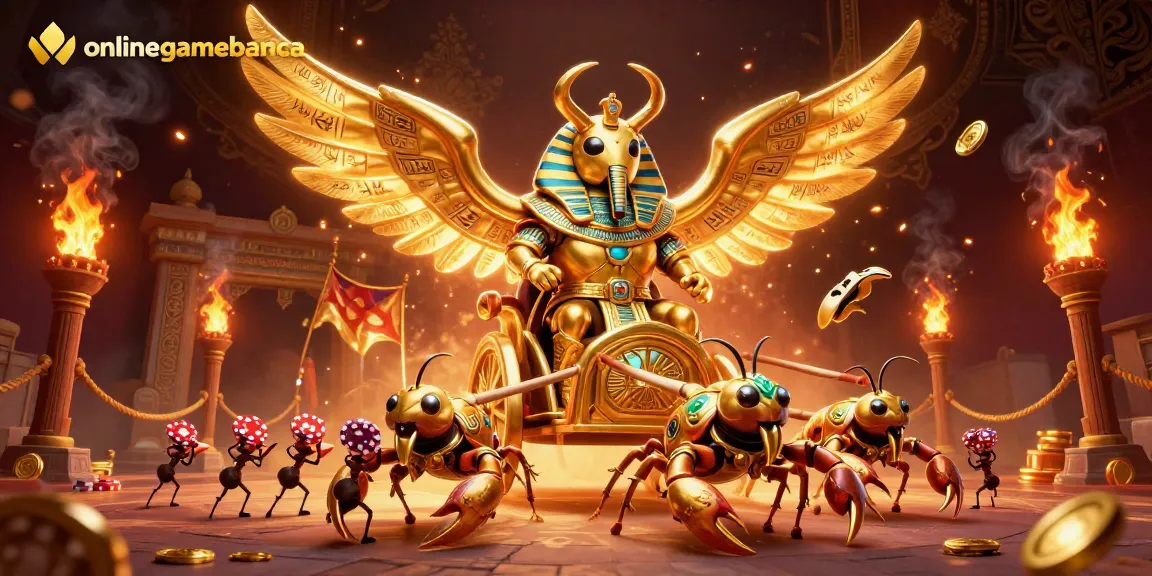 Experience thrilling moments with onlinegamebanca in this vibrant gambling illustration.