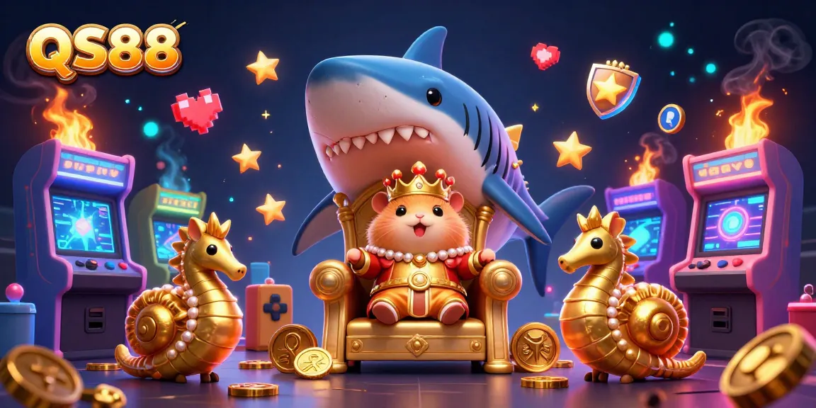 Experience the exciting QS88 online casino with charming characters in a vibrant gaming scene.