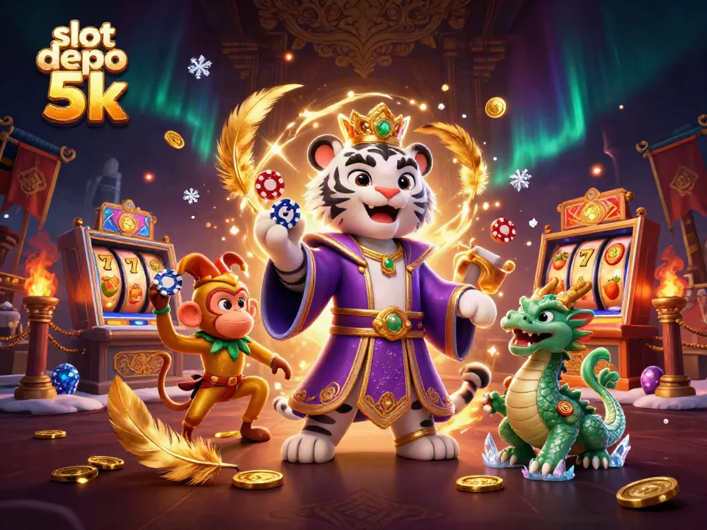 Experience thrilling gameplay in slot depo 5k with vibrant characters and rich casino elements.