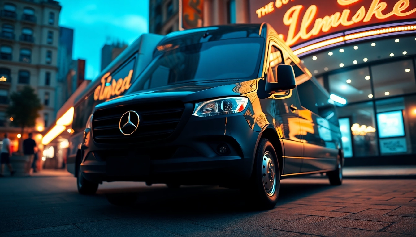 Riding in a luxurious Mercedes Sprinter limo Rhode Island for elegant events.
