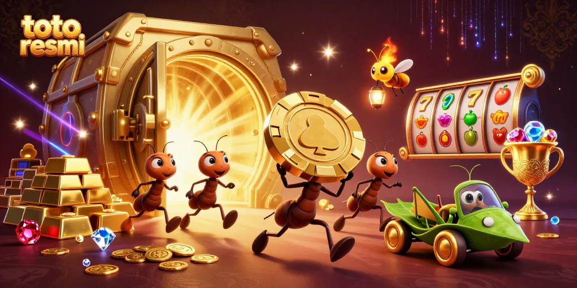 Geng semut 3D menyelamatkan chip poker emas besar di toto resmi sambil mengeksplorasi terowongan penuh harta karun