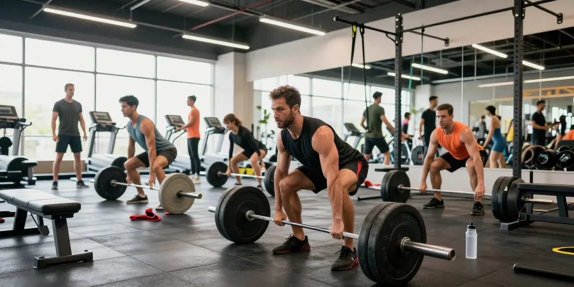 Dynamic training at the Steroid Shop gym, showcasing athletes using weights and fitness equipment in an energetic environment.