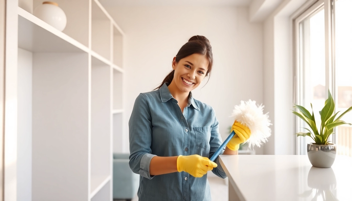 Experienced cleaner performing Bond cleaning Logan in a bright apartment, showcasing immaculate results.