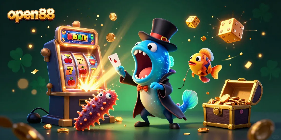 open88 showcases a thrilling casino scene with a magical deep-sea eel performing tricks, capturing the excitement of online gaming.