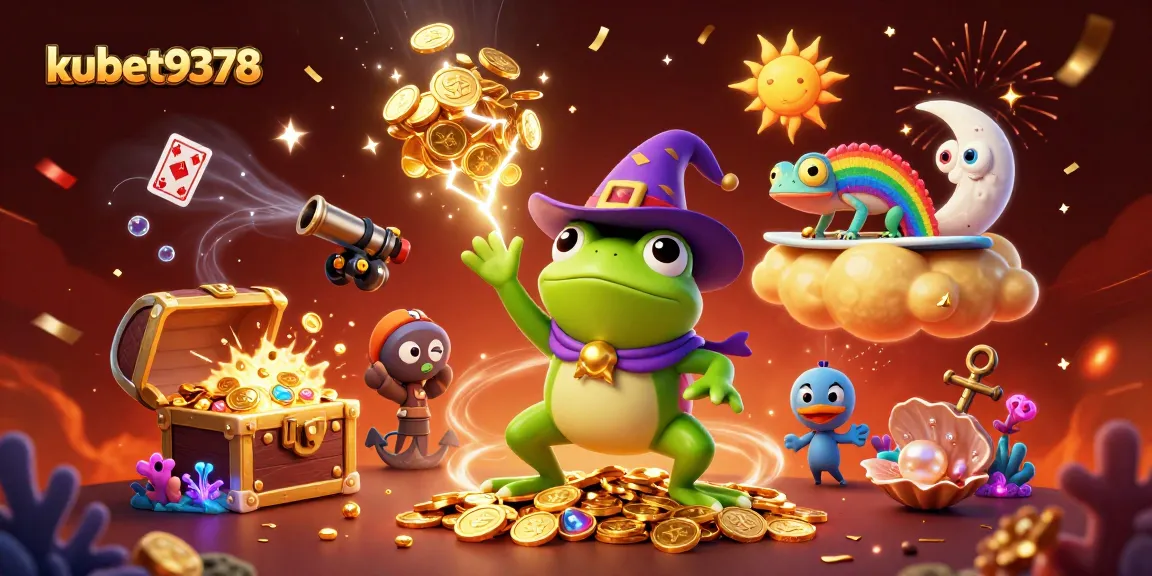 Experience the excitement of kubet9378, where golden coins fall from the sky in a vibrant casino scene.