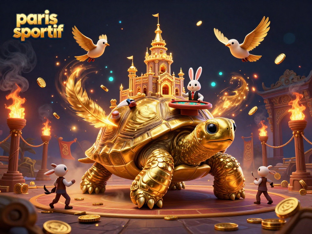 Pariez sur un site de paris sportif avec des motifs en or, des oiseaux porteurs de pièces et un crabe croupier.