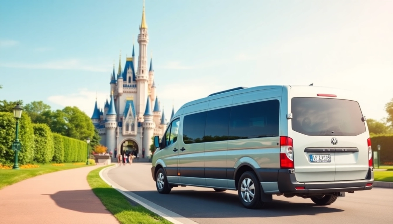 Efficient Beauvais Airport to Disney Transfer showcasing a family-friendly van near Disneyland Paris.