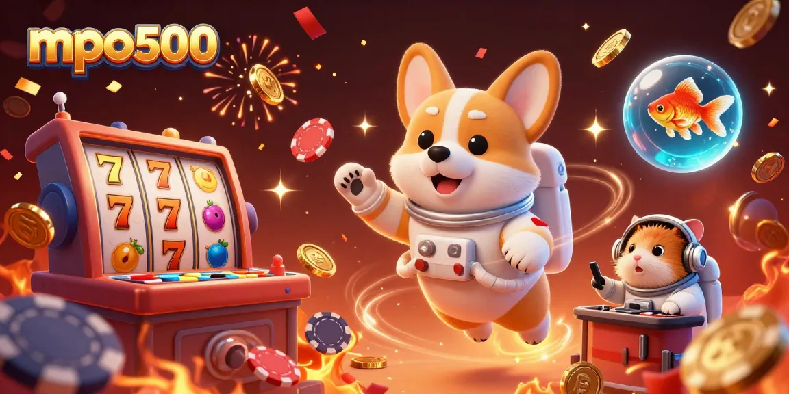 Experience gaming excitement with mpo500 in an ultra-detailed space casino scene.