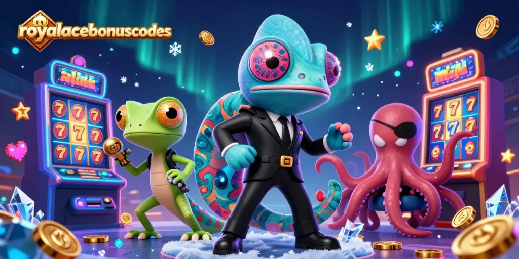 Win at slots with royalacebonuscodes in an animated casino adventure filled with vibrant characters.
