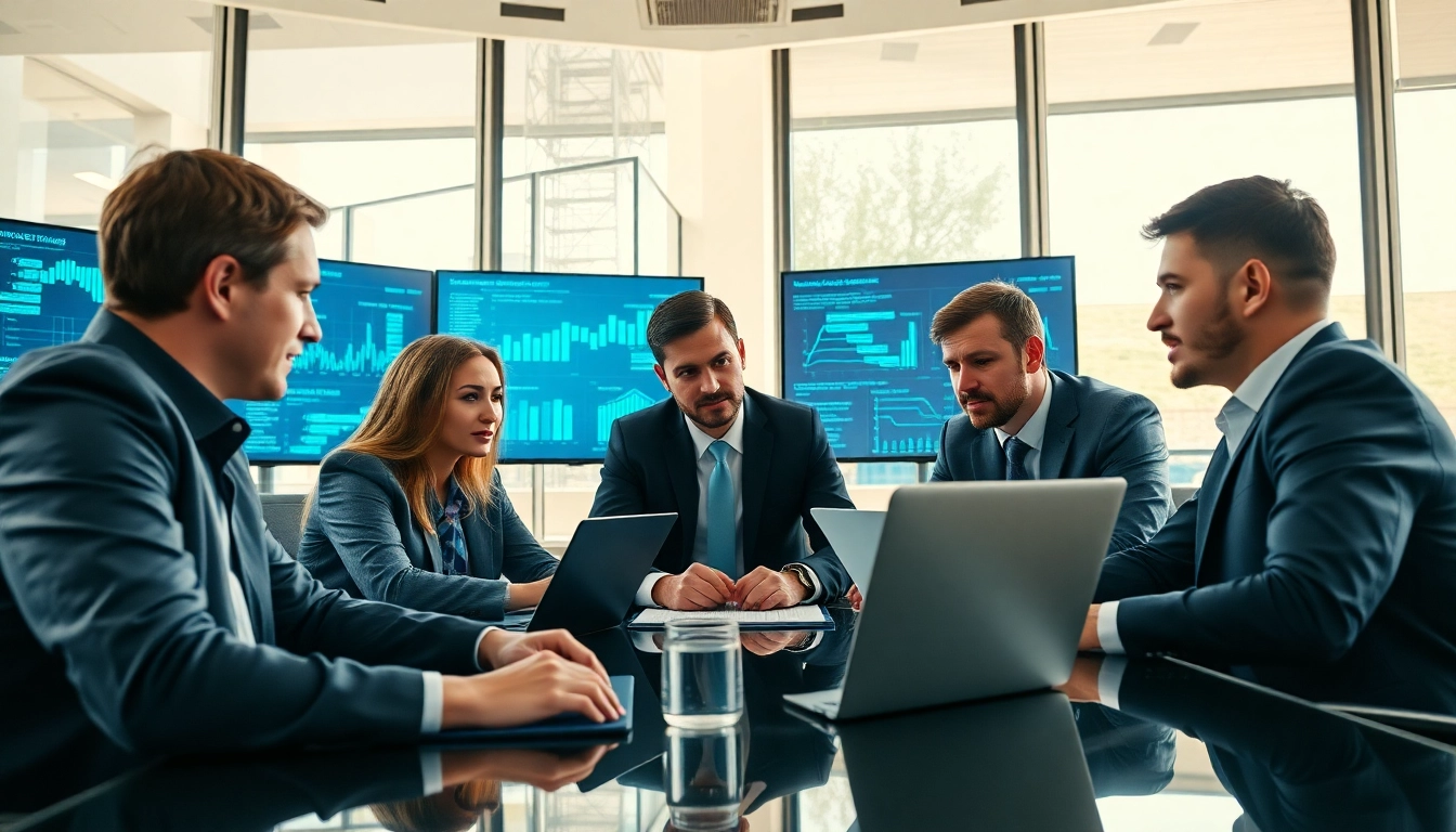 Cyber essentials renewal strategy session with a focused cybersecurity team in a modern office.