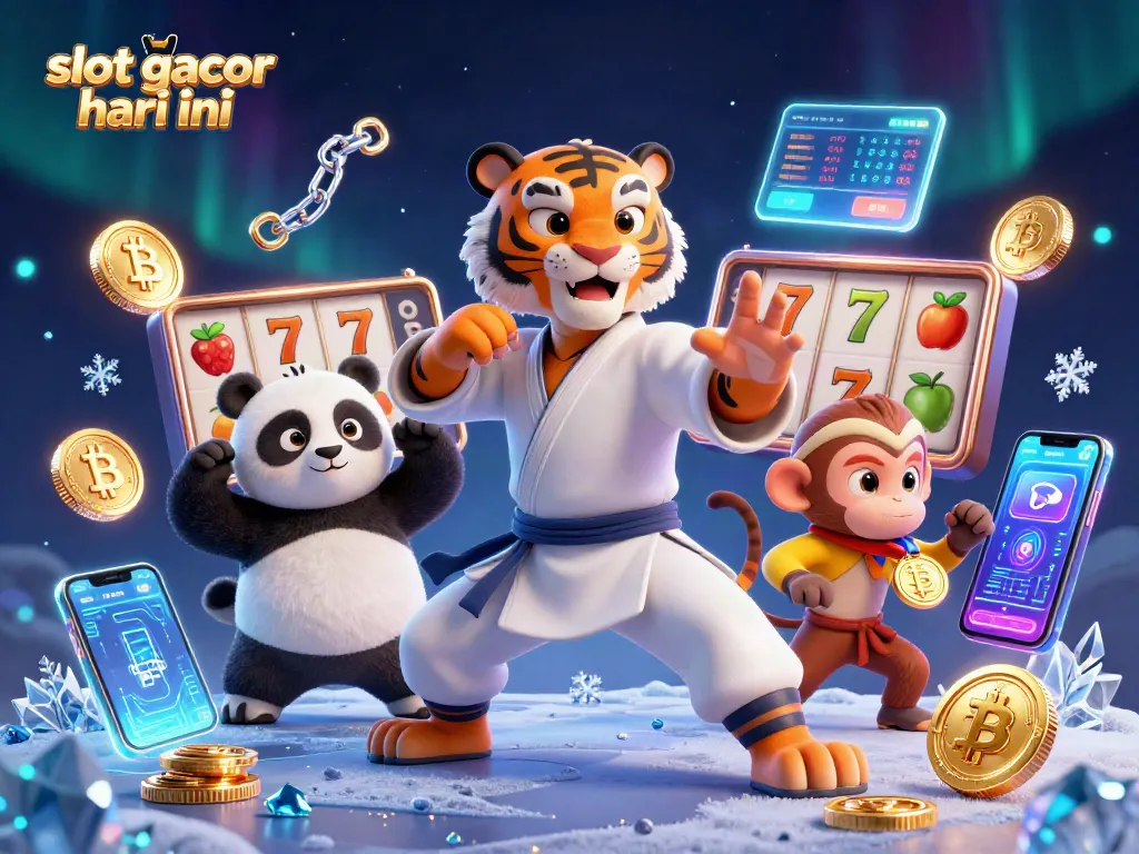 Experience slot gacor hari ini with fun characters and thrilling casino elements in a dynamic scene.