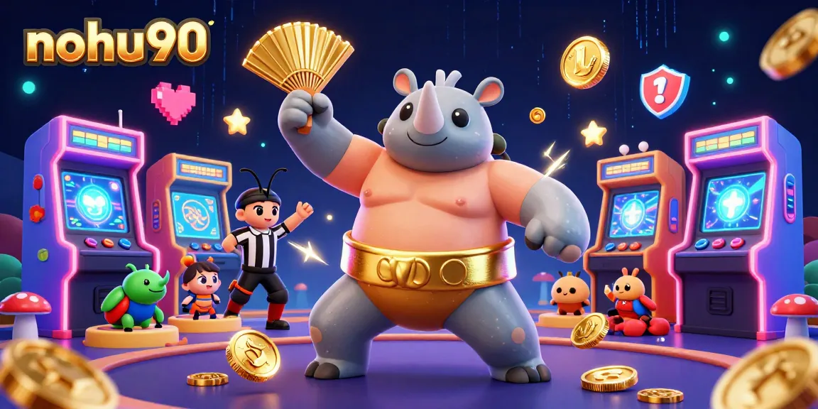 Nohu90 engages players with an exhilarating illustration of a sumo-beetle champion surrounded by winning game elements.