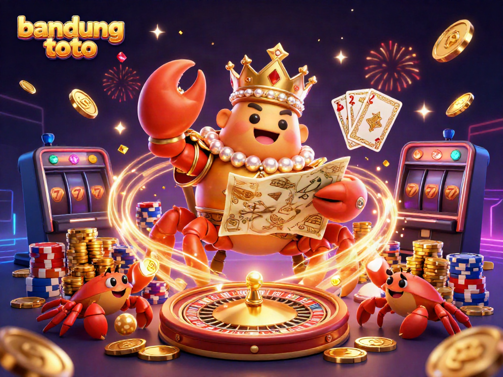 Experience the excitement of bandung toto with a golden crab emperor and rich casino elements.