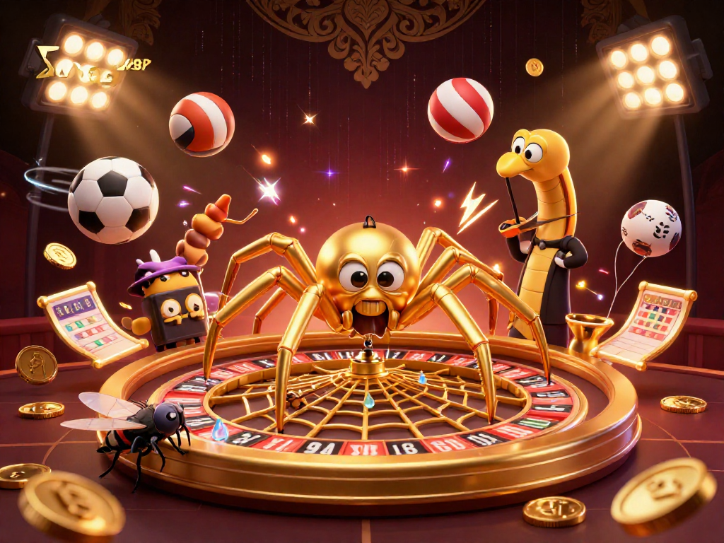 Experience the thrill of SKY88 with a dynamic casino-themed scene featuring a roulette wheel and betting excitement.