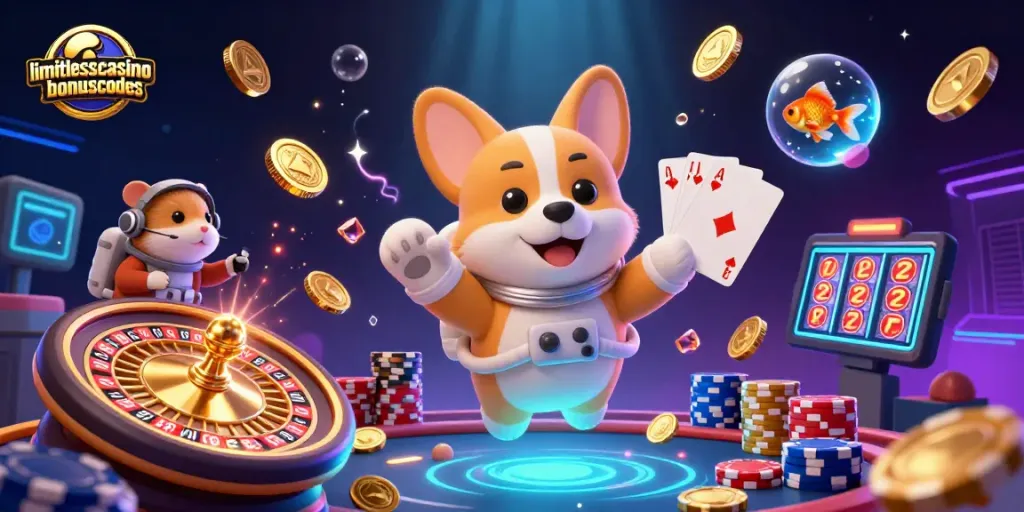 Experience limitlesscasinobonuscodes while enjoying vibrant casino gaming in a unique space setting.