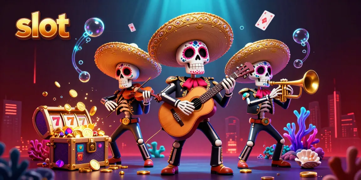 Engage with vibrant slot gaming near colorful mariachi characters amid sparkling treasures