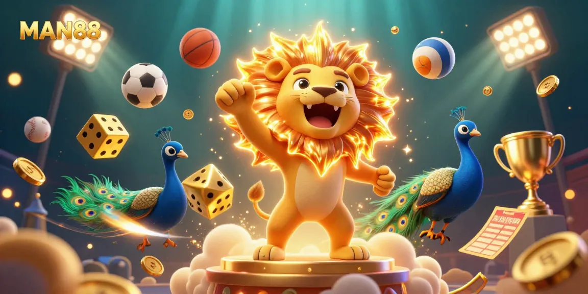 Experience the thrill of MAN88 with dynamic sports-themed elements and vibrant characters.