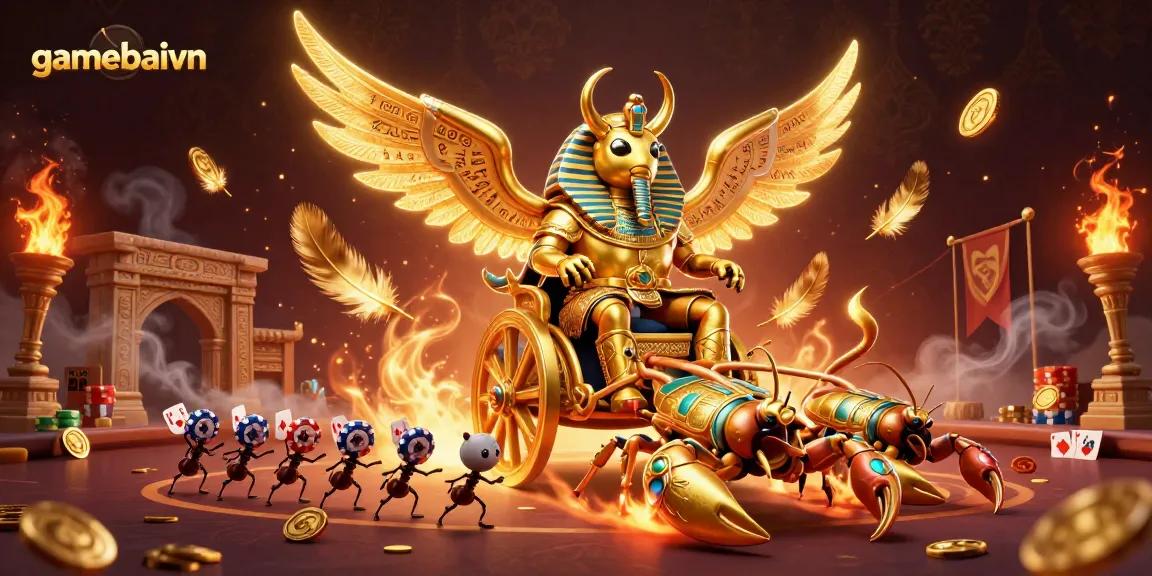 Engage in gamebaivn's thrilling poker battle with vibrant poker chips and intense atmosphere.