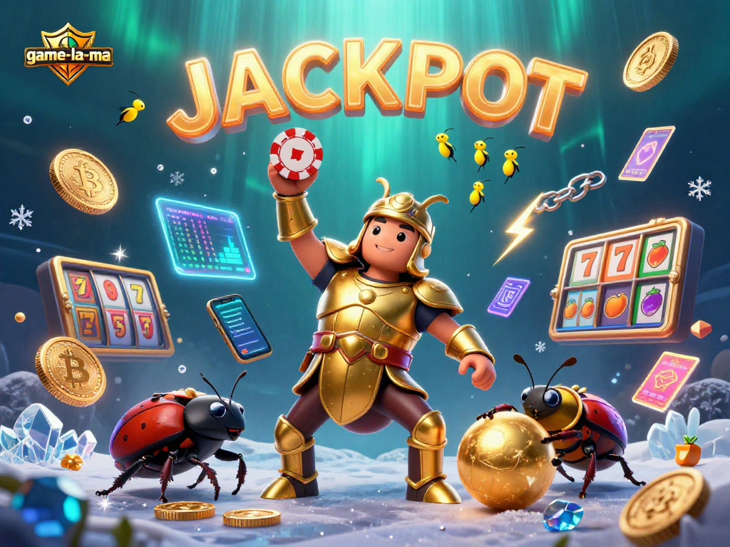 Experience the excitement of game-la-ma with a victorious beetle champion at a vibrant casino.