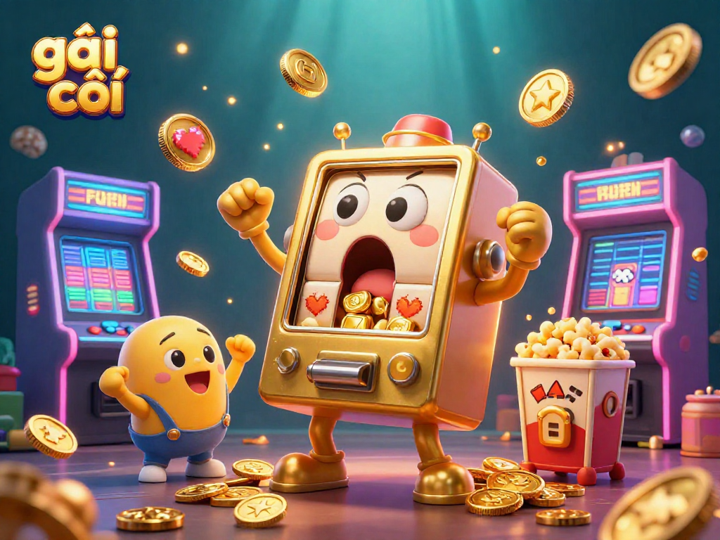 Gái gọi đang chiến thắng lớn tại máy slot cùng với những phần thưởng nhỏ lung linh.