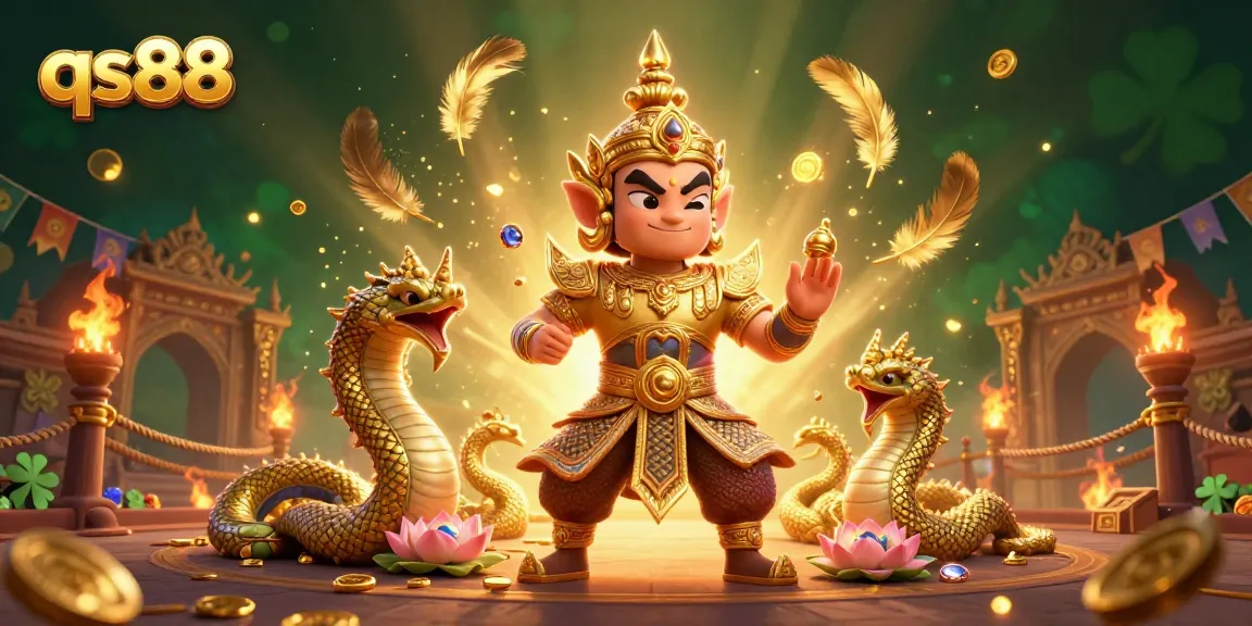 Engage in thrilling gameplay at qs88 with stunning 3D illustrations of guardians and vibrant casino elements.