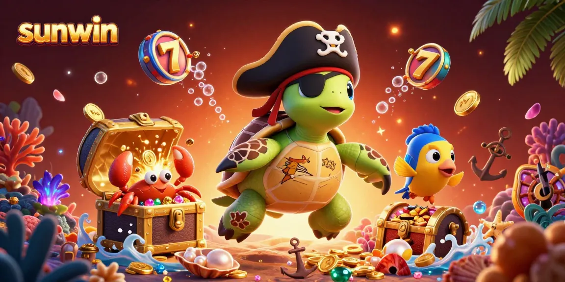 Win big with sunwin as a vibrant 3D turtle, crab, and fish celebrate underwater treasures!
