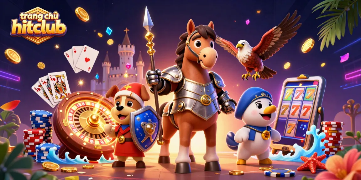 Spin the reels and win with high energy at trang chủ hitclub, featuring vibrant casino elements and characters.