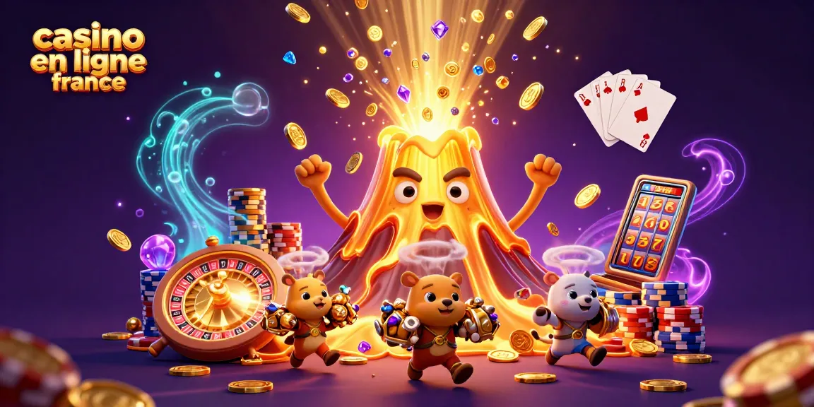 Les joueurs profitent des jeux de casino en ligne France avec une cascade de pièces et de trésors