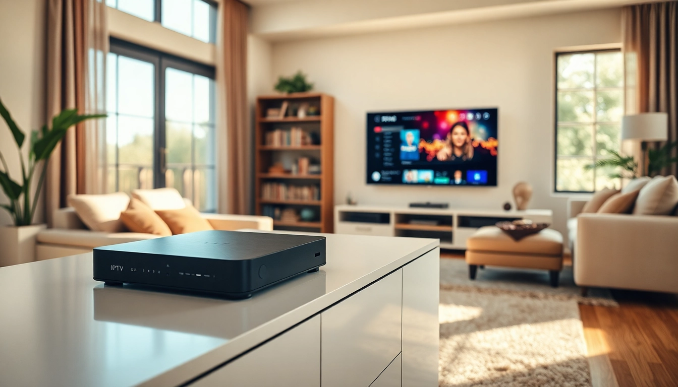 Engaging free iptv trial experience displayed on a modern entertainment center.
