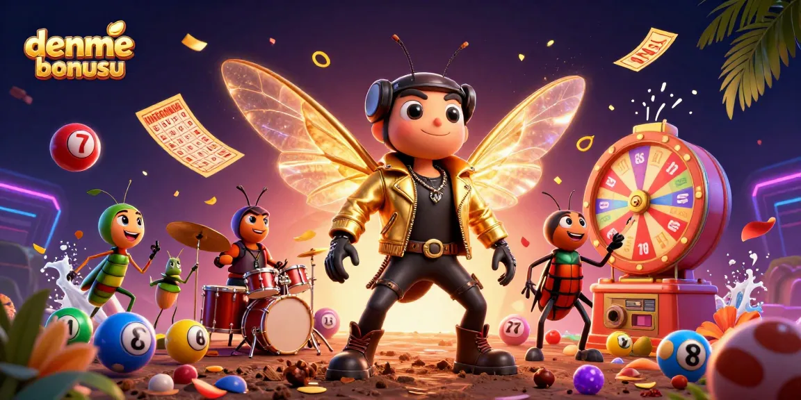 Experience the excitement with deneme bonusu in a vibrant 3D casino scene featuring a rock star and energetic elements.