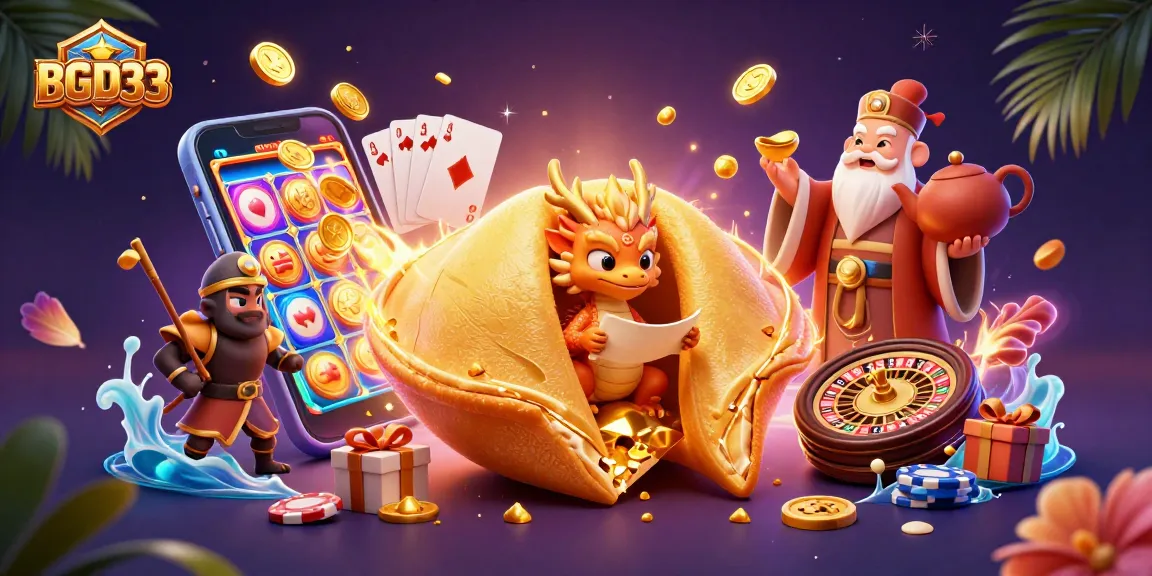 Join the excitement at BGD33 with a vibrant scene showcasing thrilling slot games and magical characters.