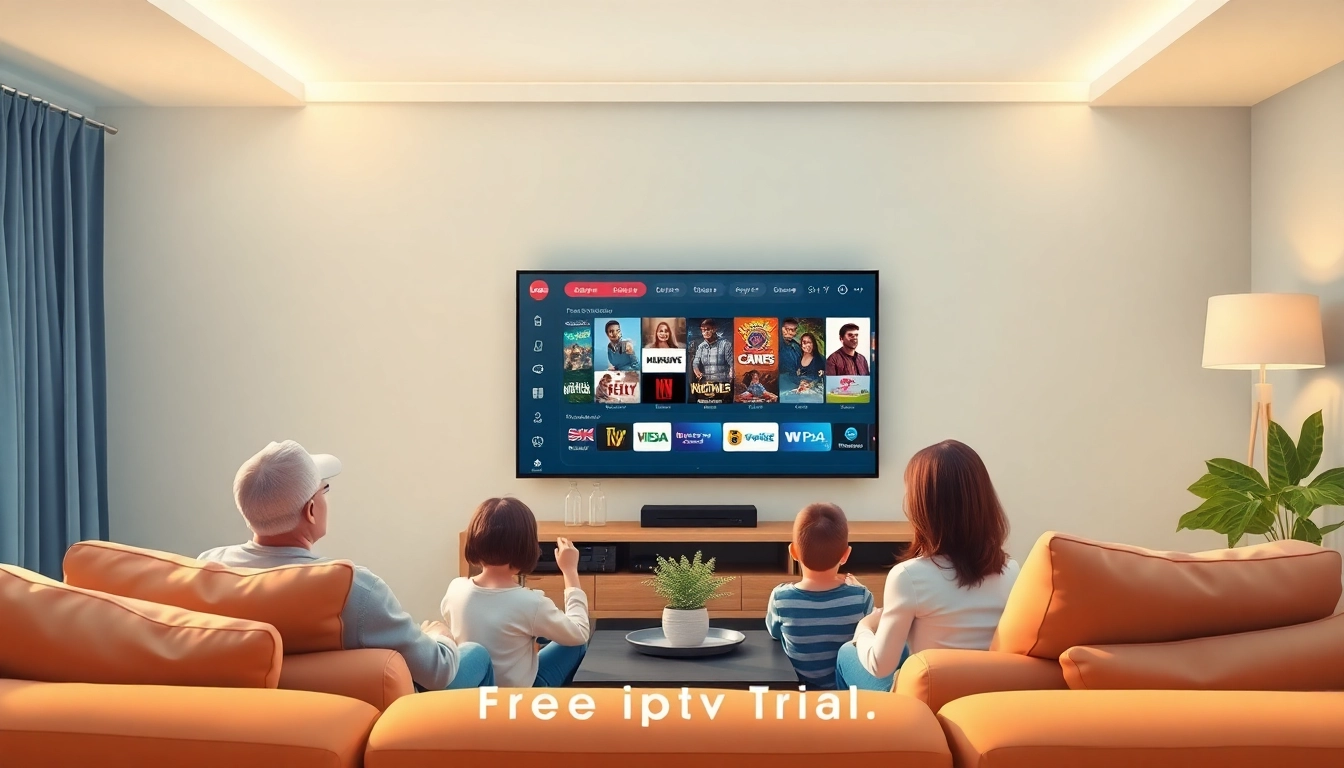 Experience diverse channels with a free iptv trial on a modern TV in a cozy living room.