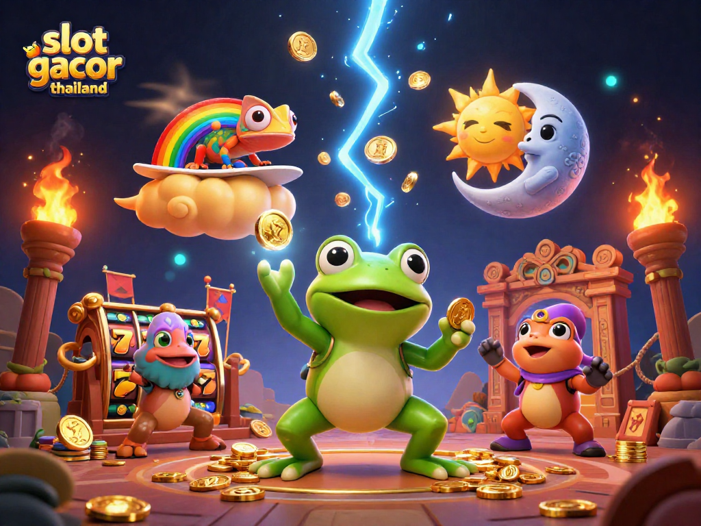 Experience the thrill of slot gacor thailand with enchanting characters and golden casino elements.