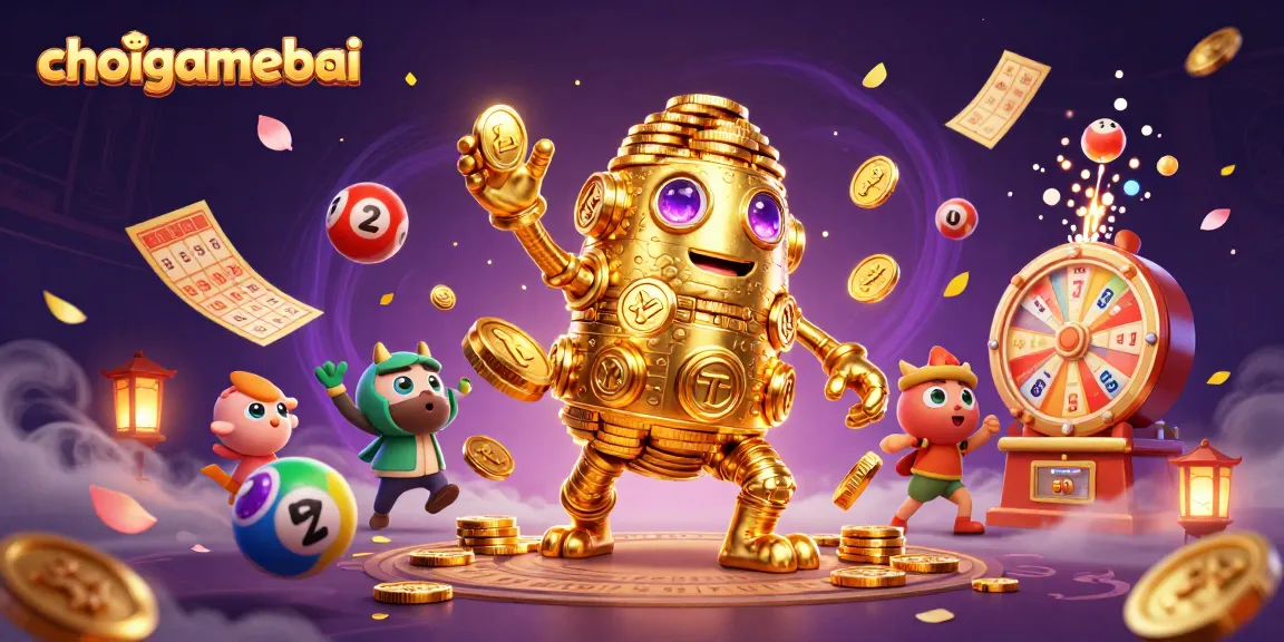 Join the action at choigamebai with a vibrant 3D illustration of casino games and lively elements.